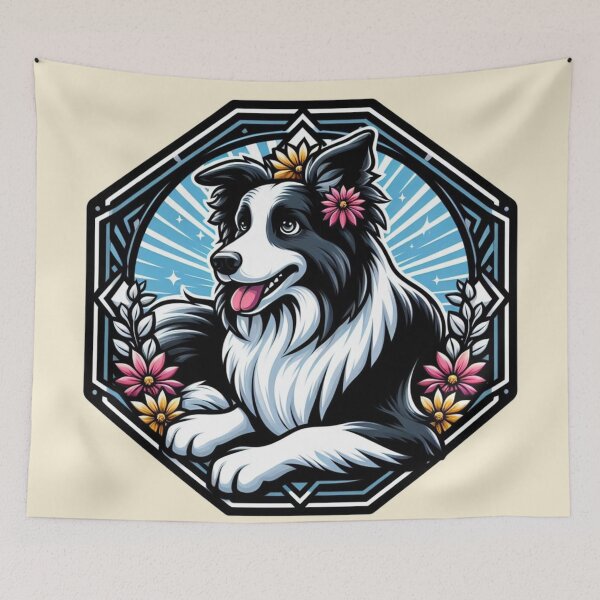 Item preview, Border Collie Black And White Prick Ear Herding Dog Daisy designed and sold by CoffeeIsATrip.
