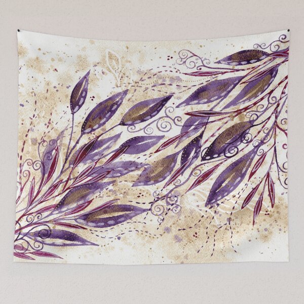 Item preview, Purple Majesty - Intuitive abstract watercolour painting in purple and gold designed and sold by klbailey.
