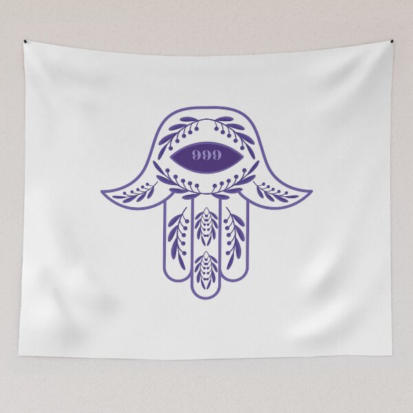 Item preview, 999 Angel Number Purple Hamsa Hand designed and sold by hamsasoul.