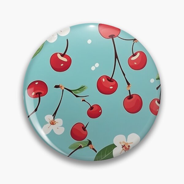 Item preview, Cherry and blossom on blue background designed and sold by Rebelka.