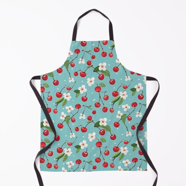 Item preview, Cherry and blossom on blue background designed and sold by Rebelka.