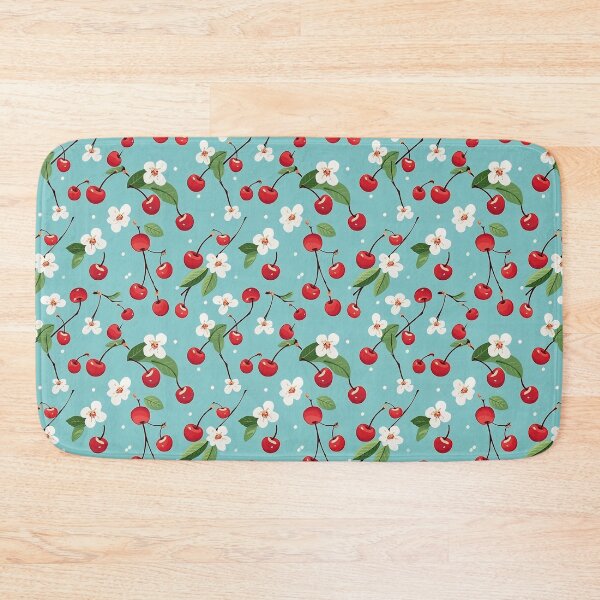 Item preview, Cherry and blossom on blue background designed and sold by Rebelka.