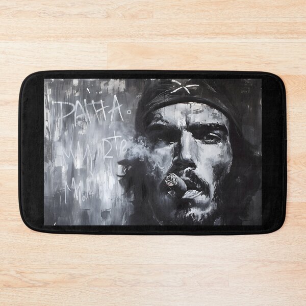 Item preview, Patria o Muerte Graffiti- Monochromatic Manifestation of Che Guevara's Defiance, Etched in Cigar Chronicles designed and sold by OlfactoART Studio.