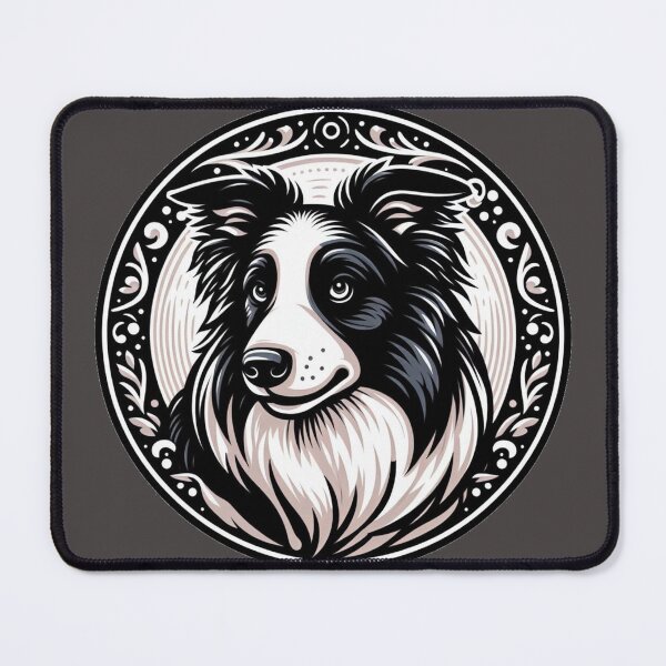 Item preview, Border Collie Black And White Herding Dog Cartoon Illustration designed and sold by CoffeeIsATrip.