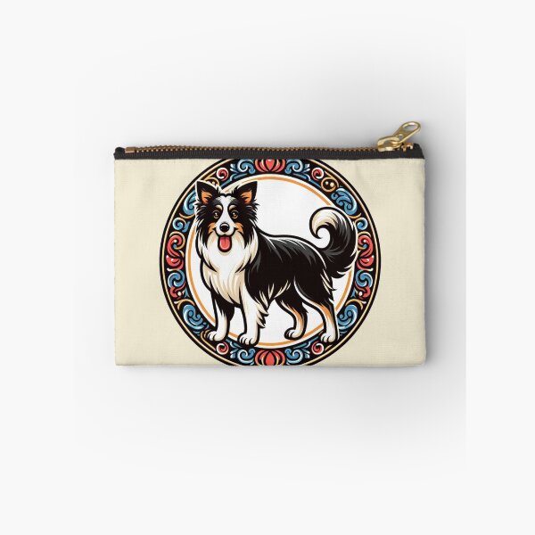 Item preview, Border Collie Tri Color Prick Ear Herding Dog Cartoon Illustration designed and sold by CoffeeIsATrip.