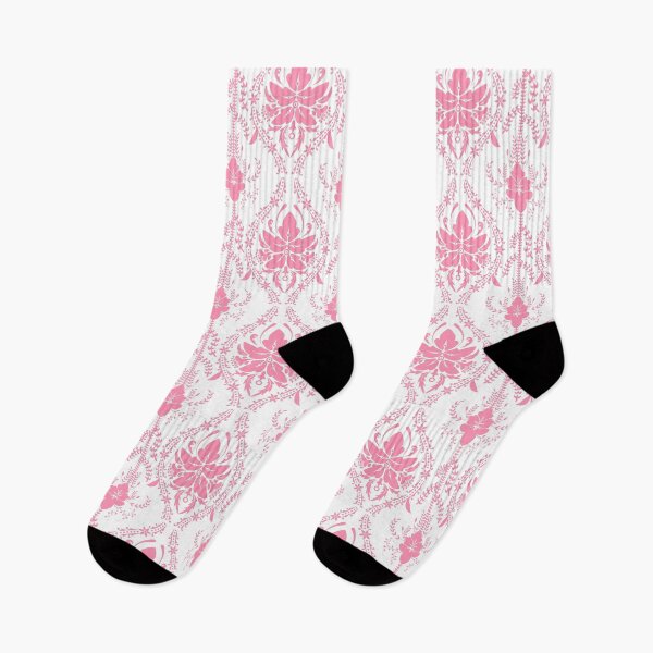 Item preview,  white-pink damask pattern for wallpaper and curtains designed and sold by fuzzyfox.