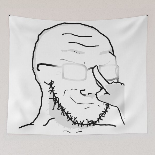 Item preview, anime glasses wojak designed and sold by BashPIXIE.
