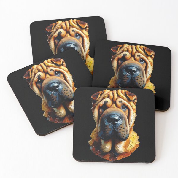 Item preview, Shar Pei dog portrait done with AI designed and sold by Magnus Dahl.