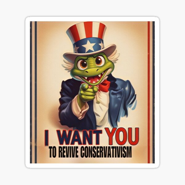 Uncle Croaky Wants You to Revive Conservatism Sticker