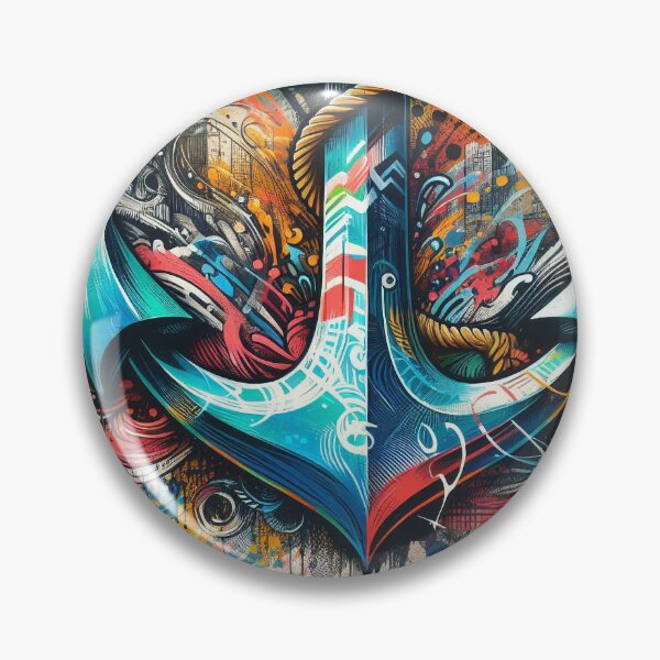 Item preview, graffiti anchor skyline, surfer t shirt, nautical sticker art, grunge, urban art, tropical art designed and sold by KreativeSouls.