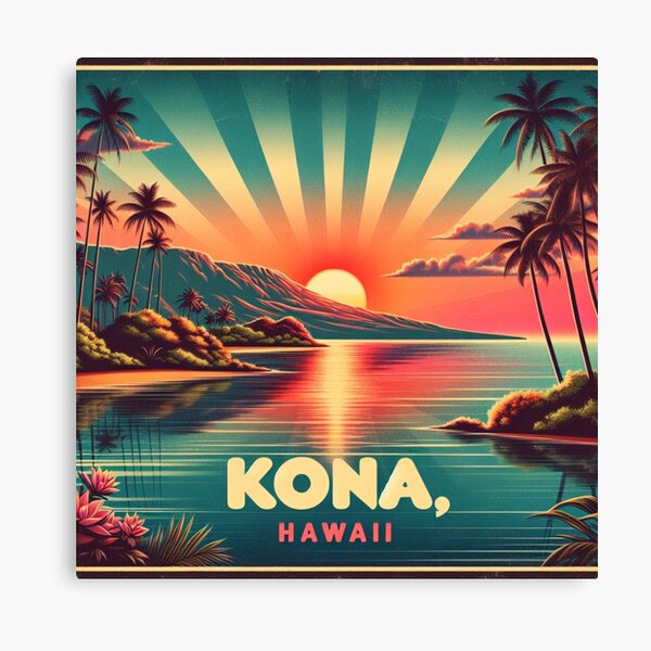 Item preview, Retro Vintage Kona, Hawaii Tropical Sunrise Design designed and sold by HippieFarms11.