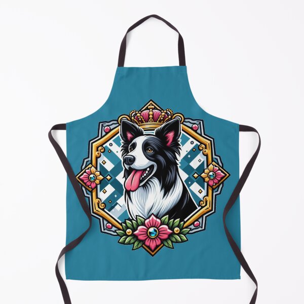 Item preview, Border Collie Black White Prick Ear Herding Dog Cartoon Crown designed and sold by CoffeeIsATrip.