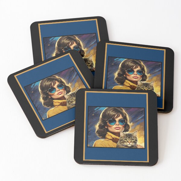 Item preview,  JACQUELINE KENNEDY AND CAT MODERN FANTASY ART designed and sold by PatriotCat.