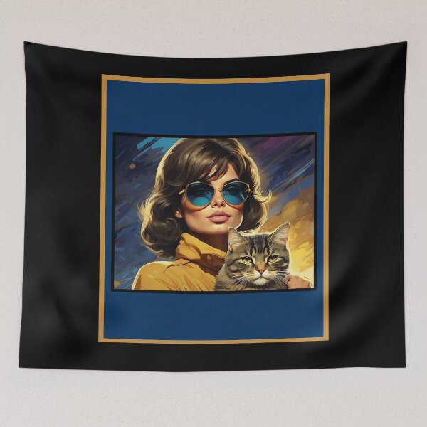 Item preview,  JACQUELINE KENNEDY AND CAT MODERN FANTASY ART designed and sold by PatriotCat.