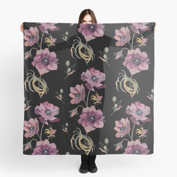 Louise – Burgundy on Black  Scarf