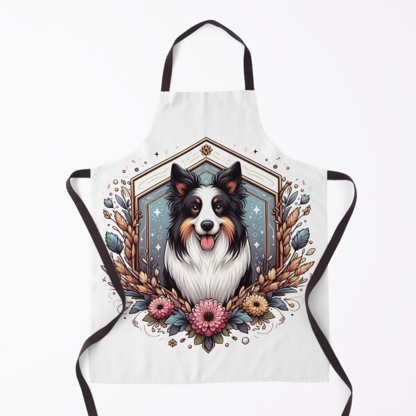 Item preview, Border Collie Tricolor Prick Ear Herding Dog Cartoon Floral designed and sold by CoffeeIsATrip.