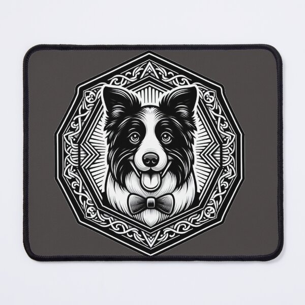 Item preview, Border Collie Black And White Herding Dog Cartoon Illustration Bow Tie designed and sold by CoffeeIsATrip.