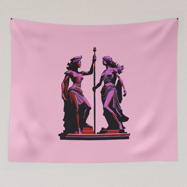 Item preview, Neon Pink and Red Powerful Roman Women Statues designed and sold by alanawood.