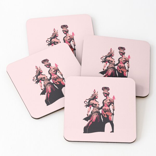 Item preview, Pink Powerful Roman Man and Woman Statues designed and sold by alanawood.