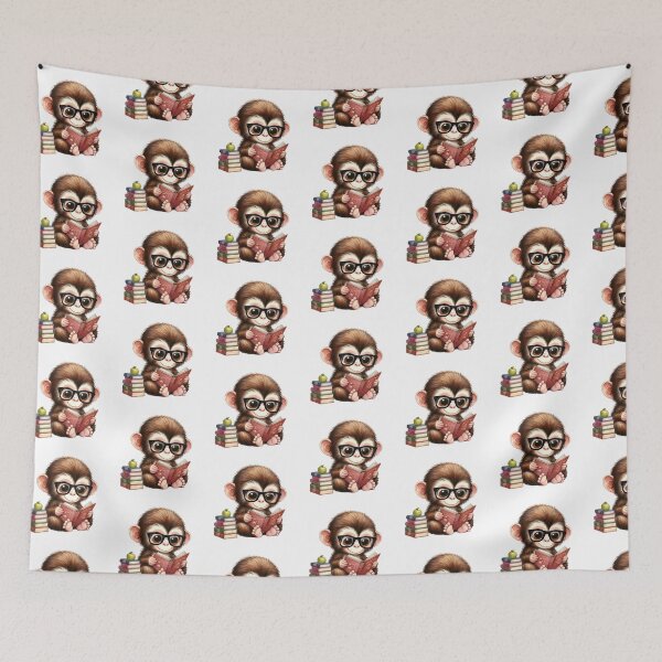 Item preview, Cute Baby Monkey And Books designed and sold by TheAnimalZ00.
