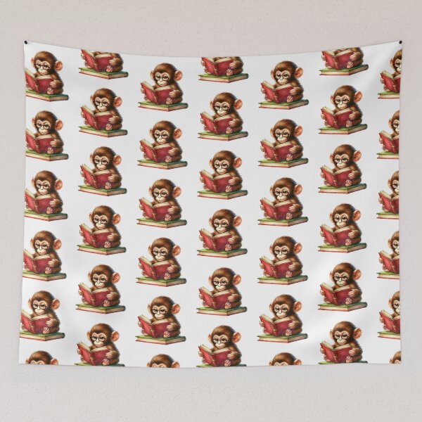 Item preview, Baby Monkey And Books designed and sold by TheAnimalZ00.