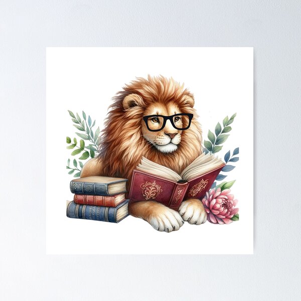 Item preview, Lion And Books designed and sold by TheAnimalZ00.