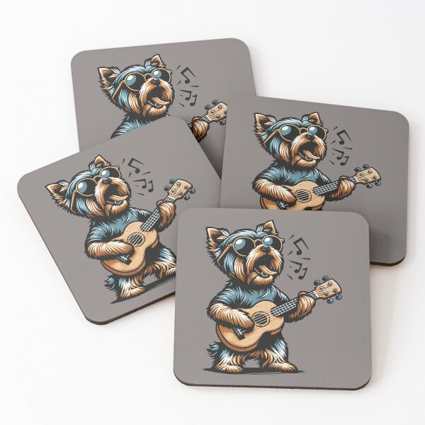 Item preview, Dog Playing Guitar Singing Yorkshire Terrier Funny Yorkie designed and sold by d247.