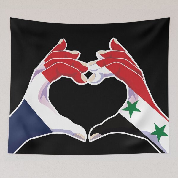 Item preview, Syria Syrian France French Love Heart Peace designed and sold by FlagX.
