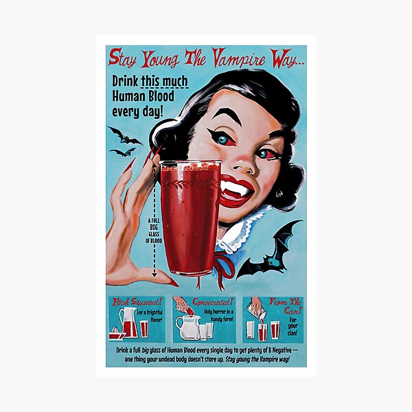 Item preview, Stay Young the Vampire Way designed and sold by MondoDellamorto.