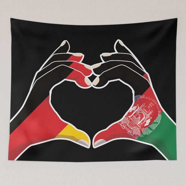 Item preview, Afghanistan Afghan Germany German Love Heart Peace designed and sold by FlagX.