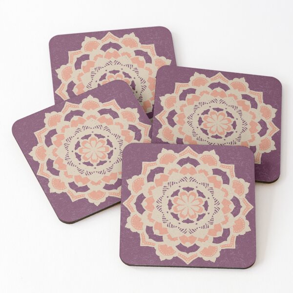 Item preview, Deva Mandala - Beet, Dove, Coral designed and sold by Irene Estelle.
