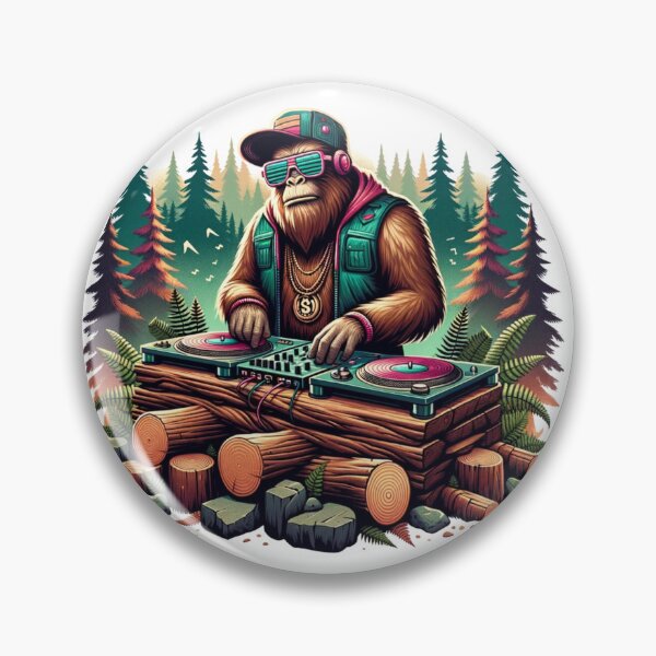 Item preview, Bigfoot DJ Turntable Master Hip Hop Forest Party designed and sold by Acekingapparel.
