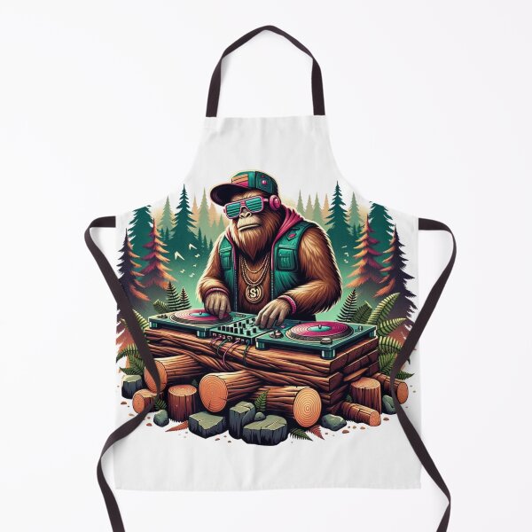 Item preview, Bigfoot DJ Turntable Master Hip Hop Forest Party designed and sold by Acekingapparel.