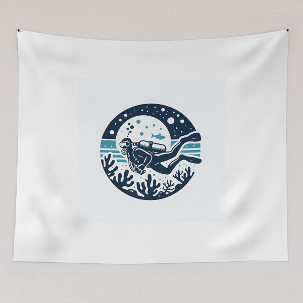 Item preview, Deep sea diving scuba diving in ocean designed and sold by vectorillus.