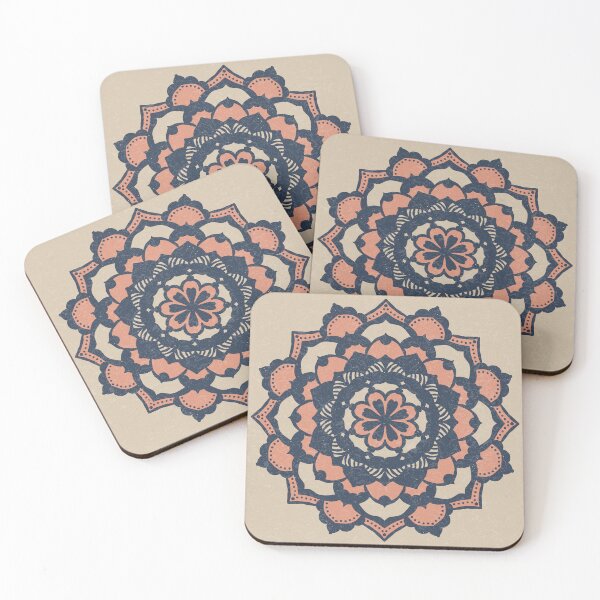 Item preview, Deva Mandala - Dove, Dusk, Coral designed and sold by Irene Estelle.
