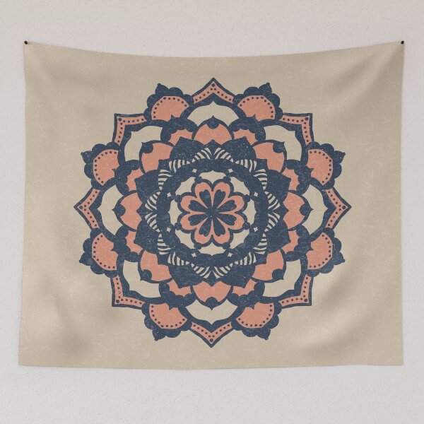 Item preview, Deva Mandala - Dove, Dusk, Coral designed and sold by Irene Estelle.