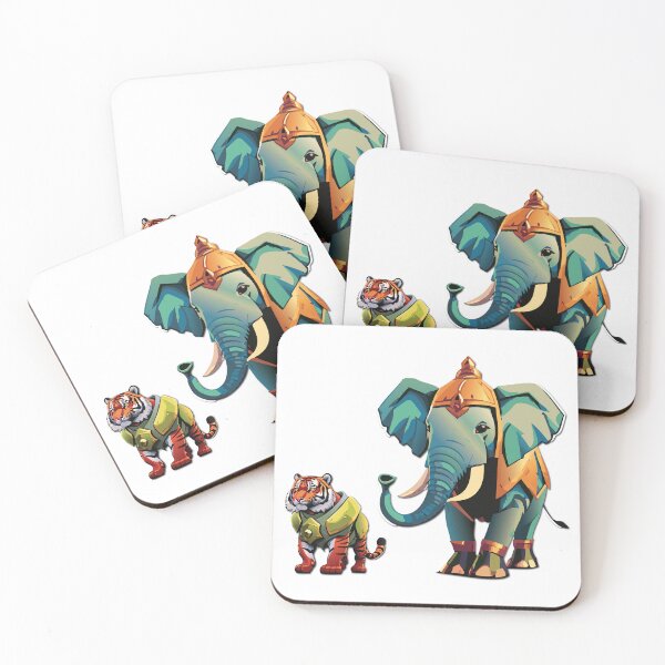 Artikelvorschau, Elefant und Tiger verbünden sich entworfen und verkauft von sweetdreamers.