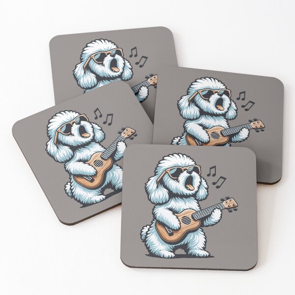 Item preview, Dog Playing Guitar Singing Maltese Poodle Funny Doodle designed and sold by d247.