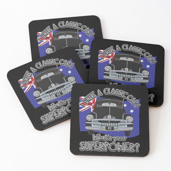 Item preview, Black FJ Holden with Australian Flag - I DRIVE A CLASSIC CAR, whats your SuperPower? designed and sold by Michael van der Hoorn.