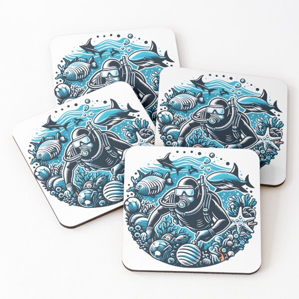 Item preview, Deep sea diving scuba diving in ocean designed and sold by vectorillus.