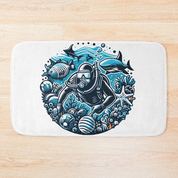 Item preview, Deep sea diving scuba diving in ocean designed and sold by vectorillus.