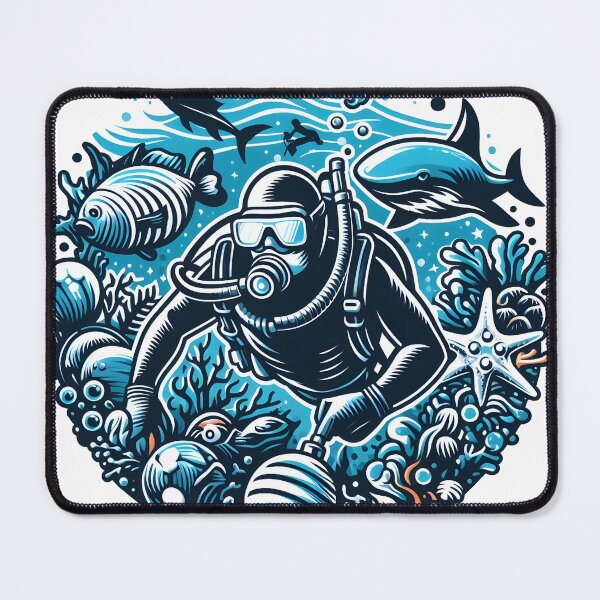 Item preview, Deep sea diving scuba diving in ocean designed and sold by vectorillus.