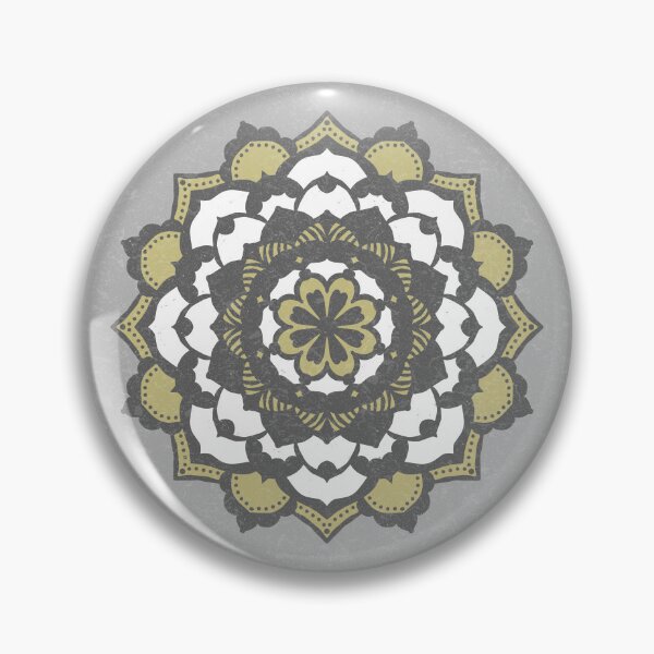 Item preview, Deva Mandala - Fog, Slate, Snow, Gold designed and sold by Irene Estelle.