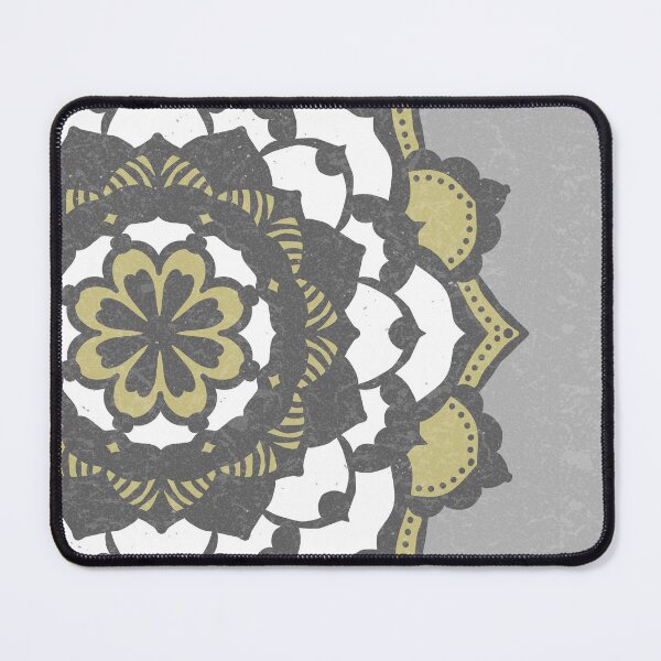 Item preview, Deva Mandala - Fog, Slate, Snow, Gold designed and sold by Irene Estelle.