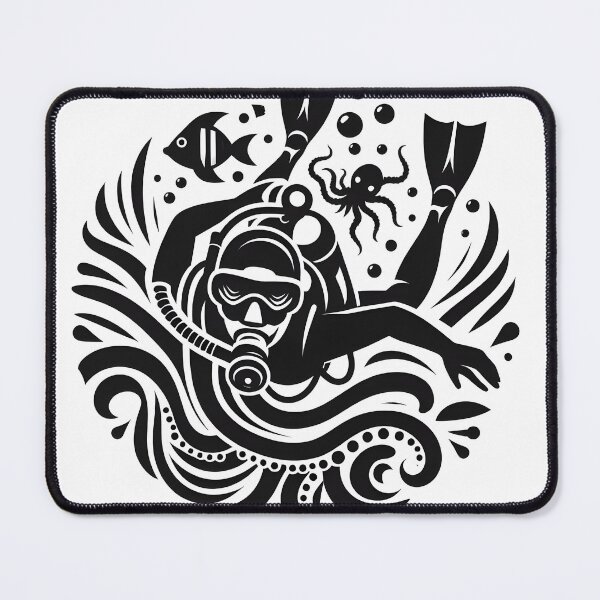 Item preview, Deep sea diving scuba diving in ocean designed and sold by vectorillus.