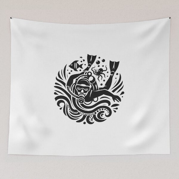 Item preview,  Deep sea diving scuba diving in ocean designed and sold by vectorillus.