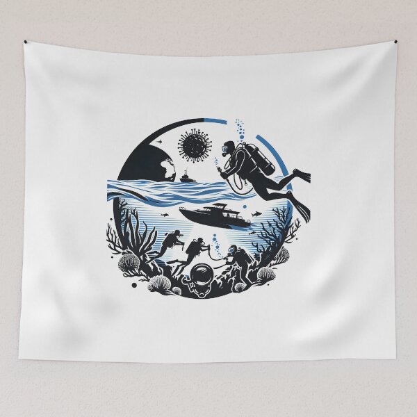 Item preview, Deep sea diving scuba diving in ocean designed and sold by vectorillus.