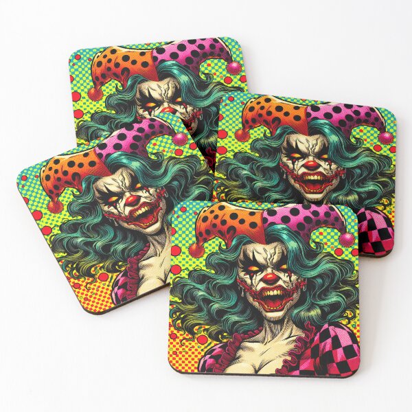 Item preview, Trippy Psychedelic Harlequin Style Clown Babe designed and sold by AIPixelMaster.