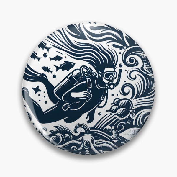 Item preview, Deep sea diving scuba diving in ocean designed and sold by vectorillus.