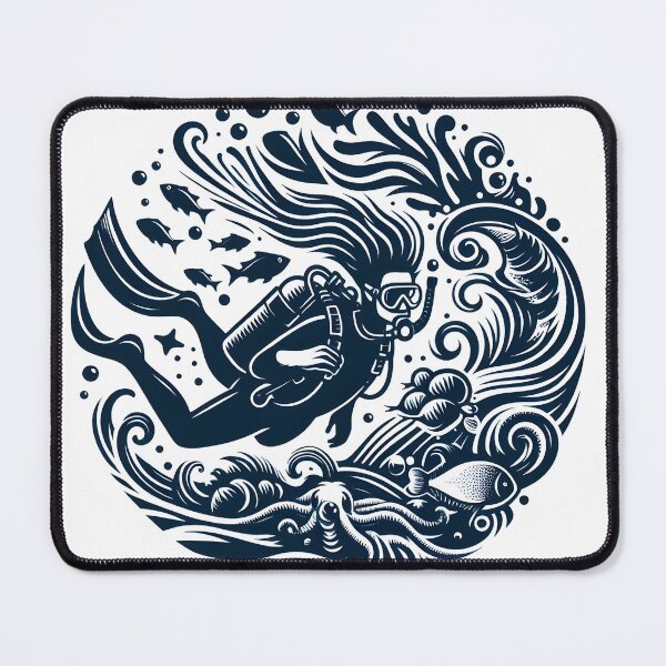 Item preview, Deep sea diving scuba diving in ocean designed and sold by vectorillus.